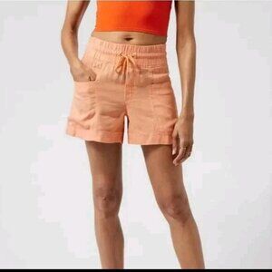Athleta Shorts Orange Cabo Linen 4" Short Women's size 8